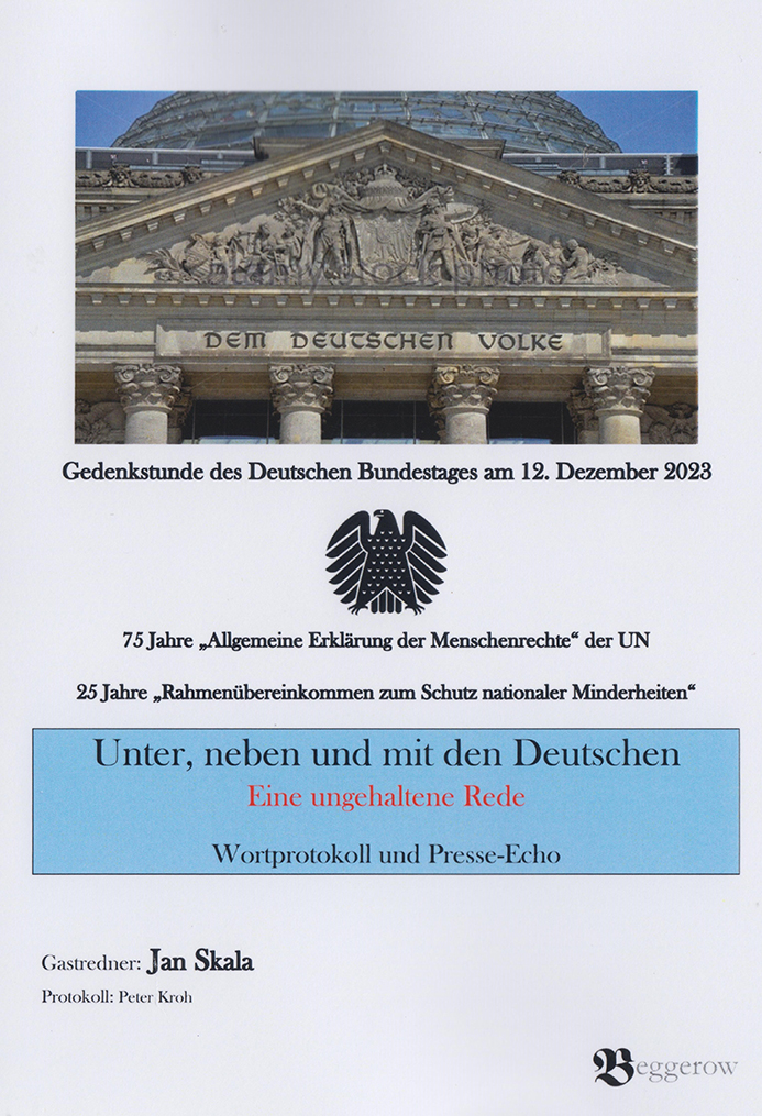 <b>Peter Kroh</b>: <i> Unter, neben und mit den Deutschen. Eine ungehaltene Rede</i>. Berlin: Beggerow, 2019, 123 str., brošura, 978-3-936103-70-0, 9,90 €