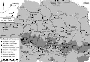 Karta trjebjenskich a lěsnych mjenow po karće 8 w »Oberlausitzer Ortsnamenbuch«, skorigowana nastupajo wobě tam hišće njezapisanej mjenje za Wohla, hlej tekst  Grafika: Andreas Häffner