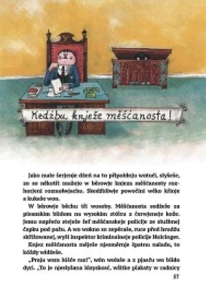 Strona z knihi &raquo;Małe &scaron;erjenje&laquo;  wot Otfrieda Preu&szlig;lera, kotraž je jako přełožk do hornjoserb&scaron;ćiny w nakładnistwje Veles wu&scaron;ła (2026, 120 stronow, staroba: wot 6 lět).